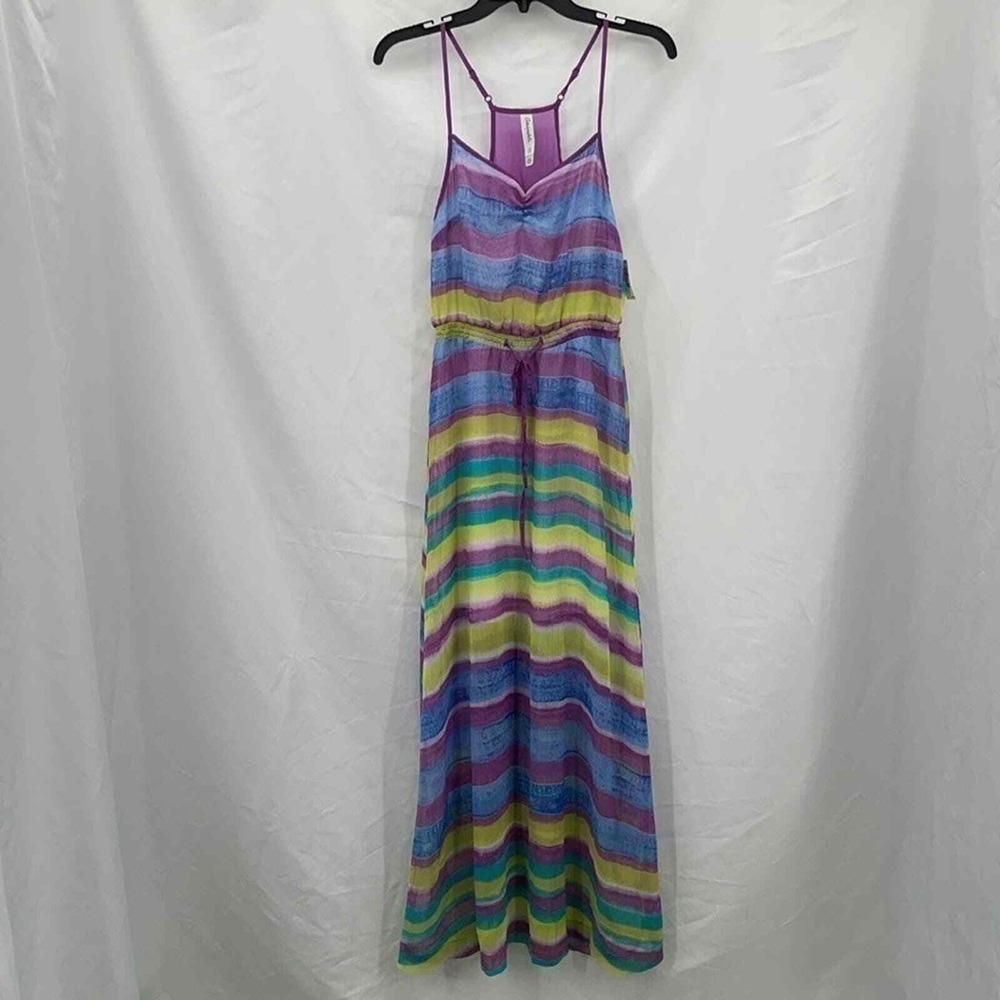 Aeropostale Maxi Dress Womens XS Purple Blue Striped Racerback NWT 1932